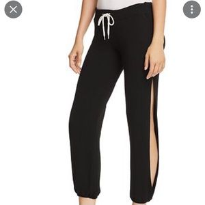 Monrow Black Side-Slit Pants